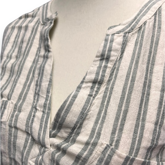 Madewell Linen-Blend Lakeline Popover Shirt in Hester Stripe Xs - Picture 7 of 10